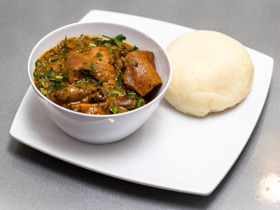 Keobi Ogbonno Soup with Iyan